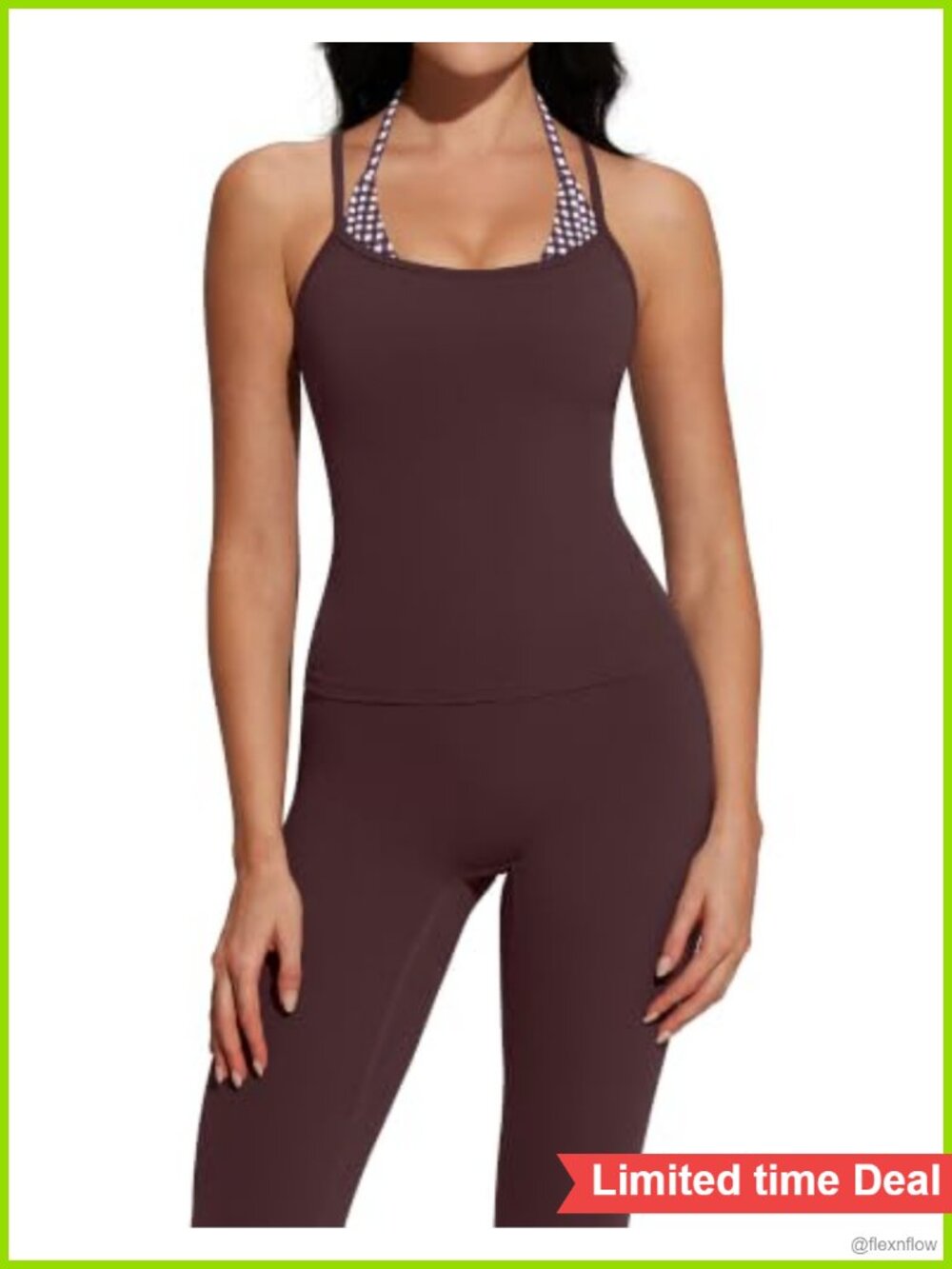 Women's 2-Piece Gym Yoga Set with Scrunch Leggings and Tank Top